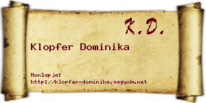Klopfer Dominika névjegykártya